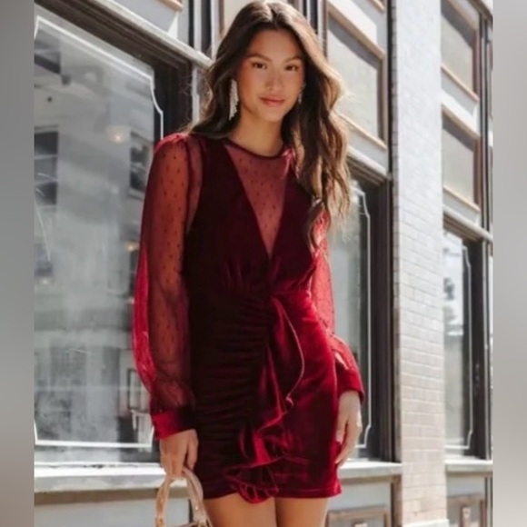 Endless Rose Dresses & Skirts - Endless Rose (Vici) Saint Clara Burgundy Red Velvet Dress SZ XL Cocktail Formal